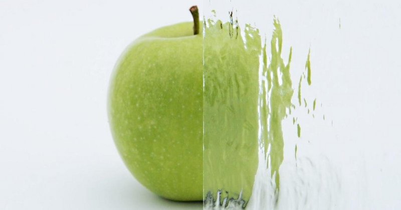Apfel Hinter Klarglas und Ornamentglas Silvit