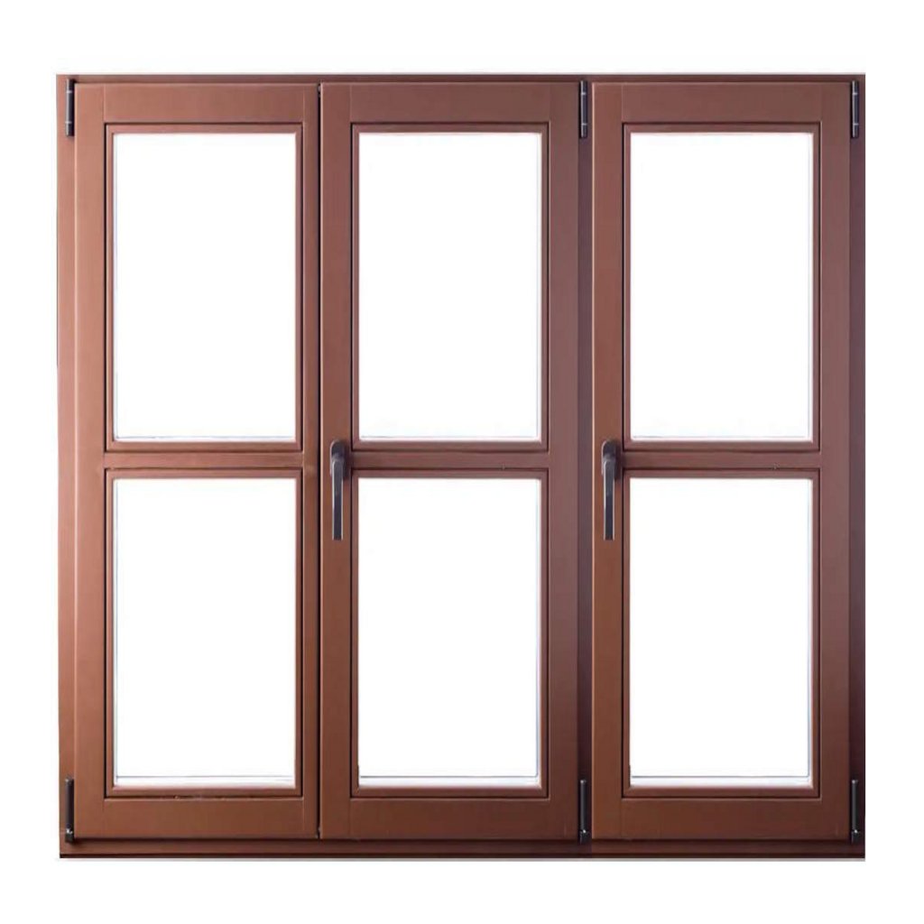 Bild eines dreiteiligen Fensters aus Holz