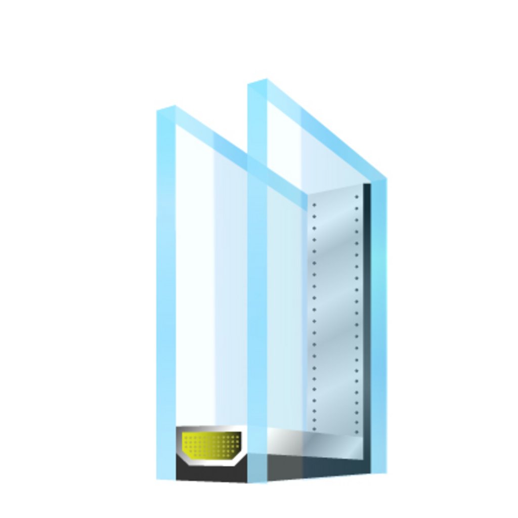 Skizze eines Fensters mit Zweifachglas