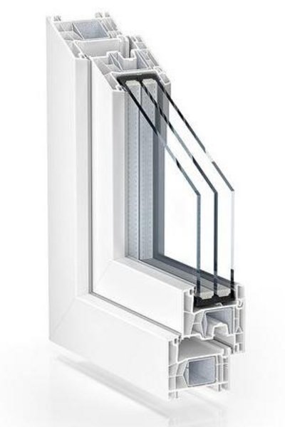 Kunststofffenster Profilecke weiß 76AD