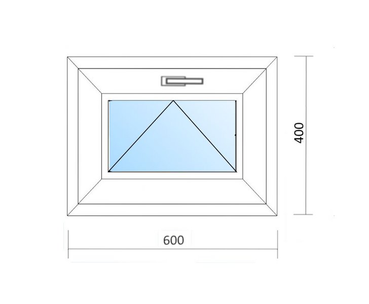 Schaubild Fenster Kipp mit Maßangabe 60x40 cm