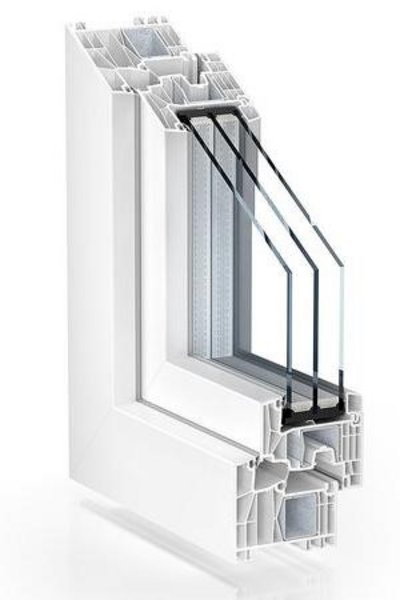 Kunststofffenster Profilecke weiß 88MD